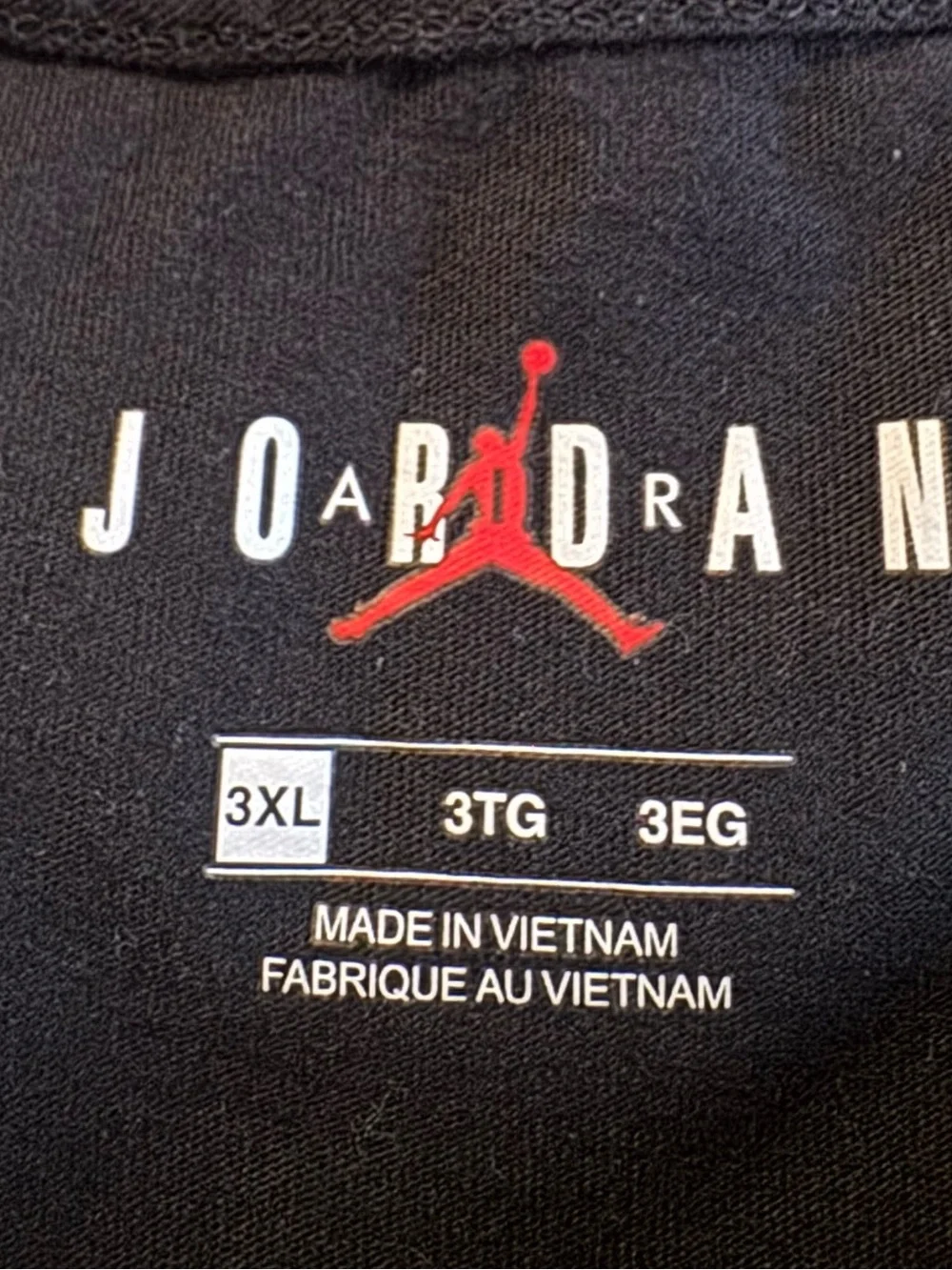 Jordan Black Short-Sleeve Graphic Tee with Red and Gray Logo